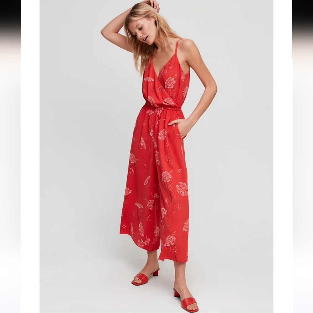 Aritzia Wilfred Melodie Jumpsuit Flame Scarlet Size XSmall